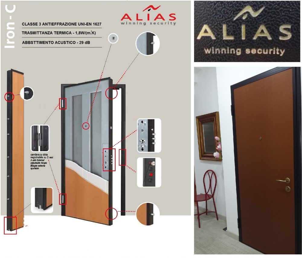 Porta Blindata Alias mod. Iron-C classe RC3 antieffrazione in PRONTA CONSEGNA