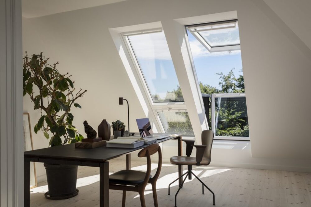 Finestra Balcone Cabrio Velux GDL 2066 in legno bianco Energy Clima