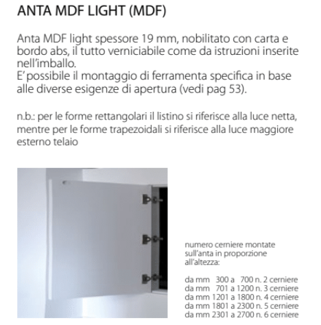 Sistema di chiusura Filo Muro T100 2 Ante Verticale MDF Sistemi