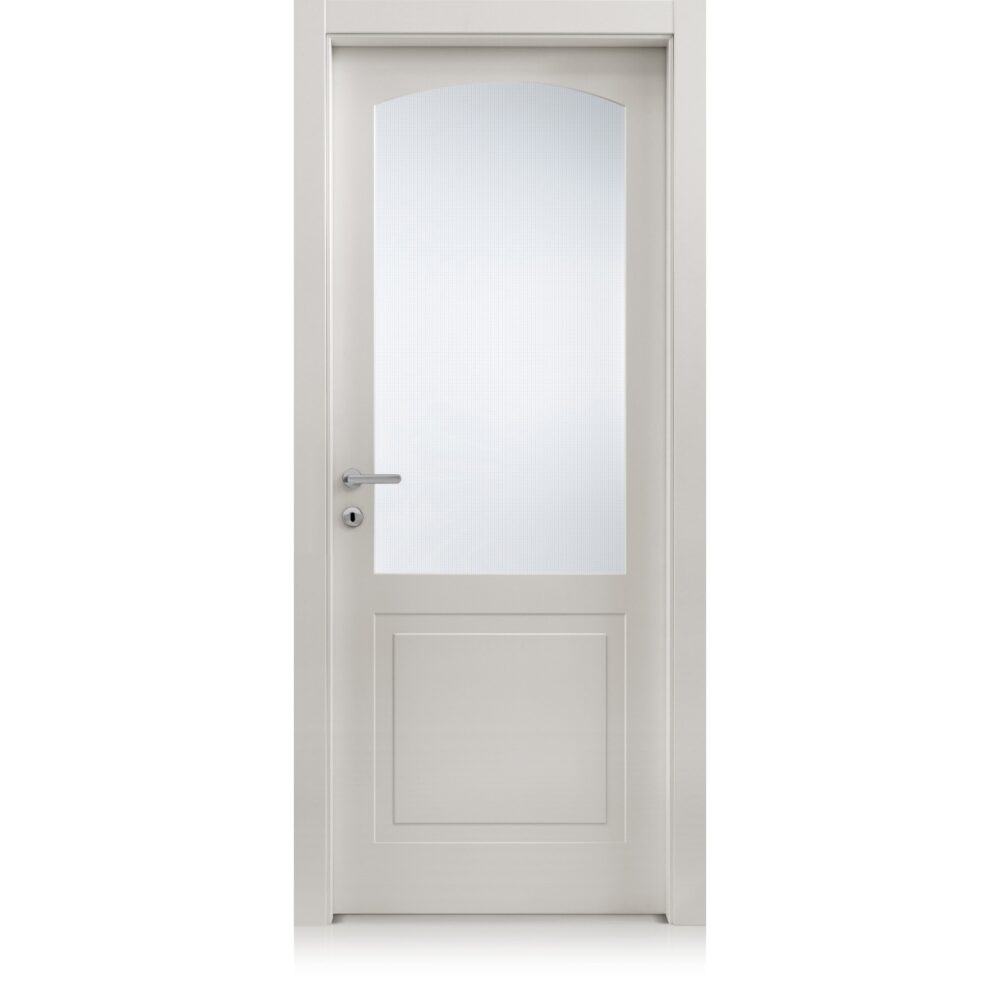 Porta da interni Ferrero Legno Mod. Mixy/3 in finitura Laccato Opaco con vetro satinato o trasparente bianco