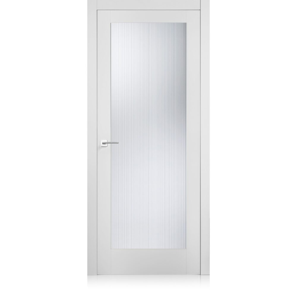 Porta da interni Ferrero Legno Mod. Suite/21 in finitura Laccato Opaco con vetro satinato o trasparente bianco
